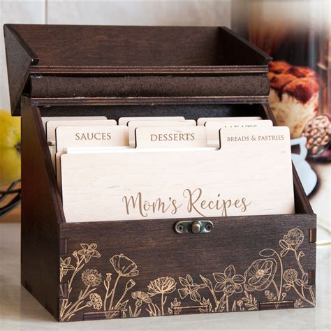 recipie box metal|wooden recipe boxes.